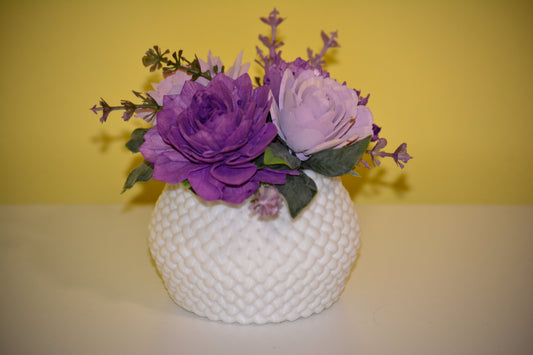 White Basket Vase