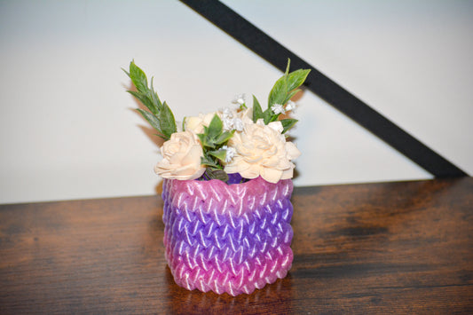 Purple Basket Vase 1