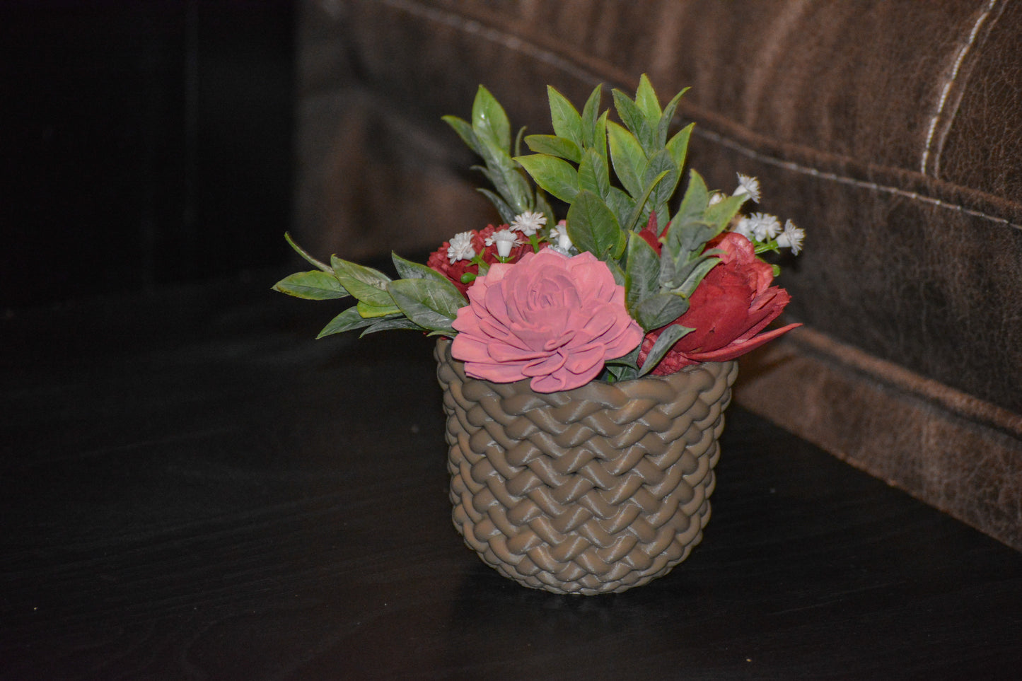 Brown Basket Vase 13